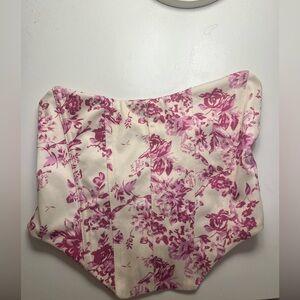 Cider Pink and White Corset Top ~ Size Small